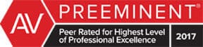 AV Preeminent | Peer Rated for Highest Level of Professional Excellence | 2017